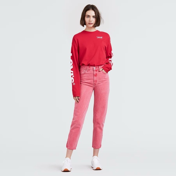 Levi's Denim - Levi's Premium ankle zipper MOM JEANS womens red denim size 24
